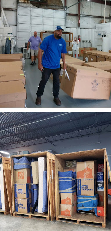 An image of Miracle Movers storing items in a warehouse